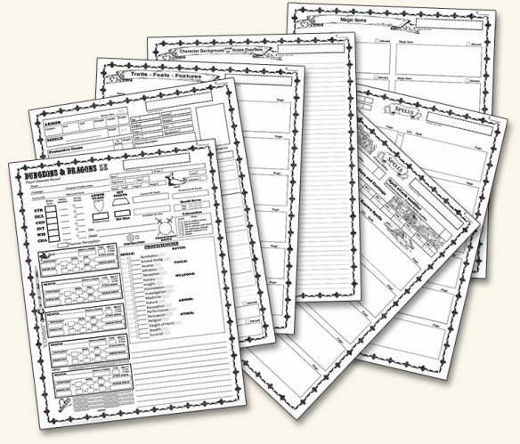 PALADIN CHARACTER SHEET for DnD 5e, Form Fillable Pdf, Dungeons and ...